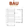 Полотенцесушитель дизайнерский электрический BAU Spectrum Black 94х50, подключение справа, черный матовый