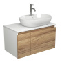 Комплект для ванной, 3 предмета (Тумба подвесная Bau Blackwood 80 + Раковина BAU 60х42, с отв. под см-ль, Смеситель Dream, нерж. сталь)