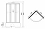 Душевая кабина с высоким поддоном BAU Dream 90x90х215, прозрачное закаленное стекло, черная