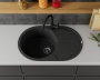 Мойка для кухни врезная кварцевая в комплекте с сифоном BAU Dream Black 78х51, черный