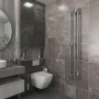Полотенцесушитель дизайнерский электрический, BAU Stella 25х160, 3 коллектора, 2 крючка, нерж. сталь полированная