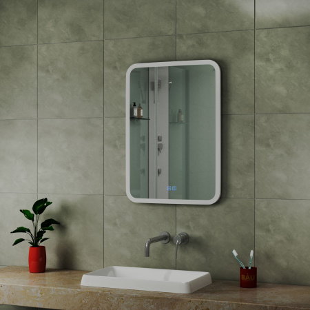 Зеркало Bau Stil 50х70, антипар, LeD подсветка, сенсор, пластиковый защитный корпус