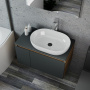 Комплект для ванной, 4 предмета (Тумба подвесная Bau Blackwood 80 графит + Раковина BAU 59х40 + Смеситель Hotel Still, нерж. сталь, выпуск черный)