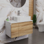 Комплект для ванной, 3 предмета (Тумба подвесная Bau Blackwood 80 + Раковина BAU Hotel 51х37, Смеситель высокий Hotel Still, нерж. сталь)
