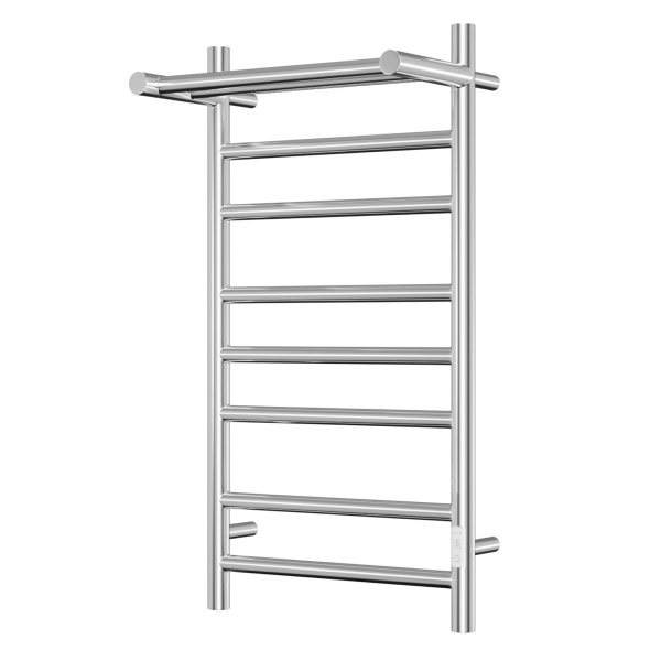 Полотенцесушитель электрический с полкой BAU Stil Shelf 40х80, 7 планок, универсальный, нерж. сталь полированная