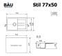 Мойка для кухни оборачиваемая с крылом BAU Stil Black stone 77х50, выпуск с сифоном в комплекте, черный камень