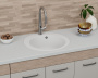 Мойка для кухни BAU Dream White snow D 50, выпуск с сифоном в комплекте, белый снег