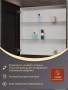 Зеркало-шкаф Bau Elite 80х80 Black Edition Soft touch, LED, сенсор, розетка, черный оборачиваемый