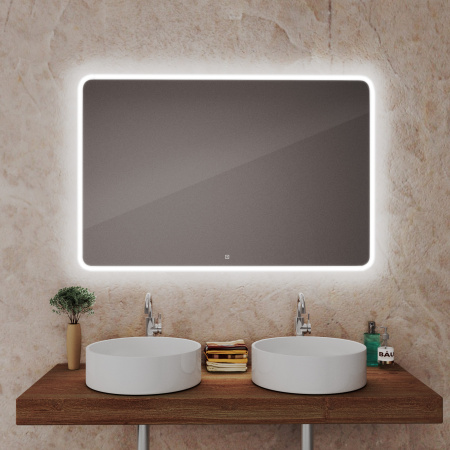 Зеркало для ванной с подсветкой Bau Stil 120х70, LED сенсор, пластиковый защитный корпус