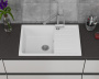 Мойка для кухни оборачиваемая с крылом BAU Stil White snow 75х50, выпуск с сифоном в комплекте, белый снег