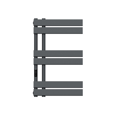 Полотенцесушитель дизайнерский электрический BAU Eastern Wind Gun Grey 80х50, подключение нижнее, темно-серый металлик