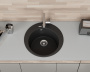 Мойка для кухни врезная кварцевая в комплекте с сифоном BAU Dream Anthracite 51, антрацит