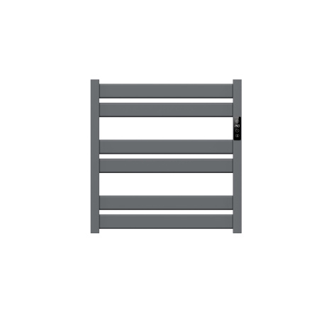 Полотенцесушитель дизайнерский электрический BAU Elite Gun Grey 53х52, подключение справа, темно-серый металлик