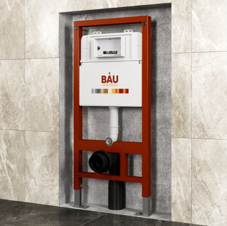 Комплект BAU 6 в 1: инсталляция BAU PRO, унитаз подвесной безободковый Bau Mif PRO, сиденье быстросъемное микролифт, клавиша BAU Stil, хром