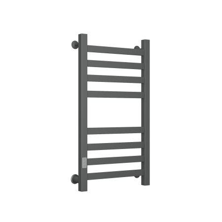 Полотенцесушитель электрический профильный Маргроид BAU Gun Grey В81/10 40х80 темно-серый металлик с таймером с таймером слева