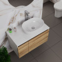 Комплект для ванной, 4 предмета (Тумба подвесная Bau Blackwood 80 + Раковина BAU 48х34, Смеситель высокий Hotel Still, нерж. сталь, выпуск)
