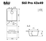Мойка для кухни BAU Stil Pro 43х49, без выпуска, черный камень