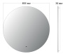 Зеркало круглое Bau Dream Limited Edition 800х800, сенсор на взмах, c LED подсветкой, защитный корпус с высокой светопроницаемостью, теплый свет