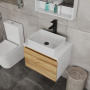 Комплект для ванной, 3 предмета (Тумба Bau Dream Blackwood 50, раковина BAU Mini 38х24, смеситель для раковины высокий Hotel Black, черный)