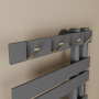 Полотенцесушитель дизайнерский электрический BAU Wind Hook Gun Grey 80х50, подключение нижнее, темно-серый металлик