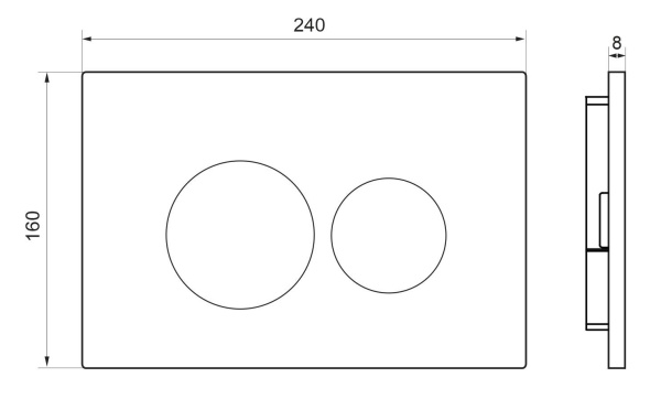Кнопка смыва из стекла BAU Dream дизайнерская, черная Q00011