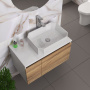 Комплект для ванной, 4 предмета (Тумба подвесная Bau Blackwood 80 + Раковина BAU Hotel 51х37, Смеситель высокий Hotel Still, нерж. сталь, выпуск)