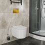 Комплект BAU 6 в 1: инсталляция BAU PRO, унитаз подвесной безободковый Bau Hotel PRO, сиденье быстросъемное микролифт, клавиша BAU Stil, золото