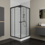 Душевой уголок BAU Stil Hit Black с поддоном 100x100х195, прозрачное закаленное стекло, черный профиль