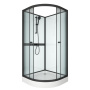 Душевая кабина BAU Nimb Black Rand 90x90х215, прозрачное закаленное стекло, черный профиль