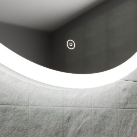 Зеркало Bau Kaps 55, овальное, LED подсветка, сенсор, пластиковый защитный корпус