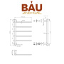 Полотенцесушитель дизайнерский электрический BAU Nimb Gun Grey 62,5х40, подключение нижнее, темно-серый металлик