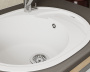 Мойка для кухни оборачиваемая овальная BAU Nimb White snow 58х47, выпуск с сифоном в комплекте, белый снег