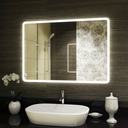 Зеркало Bau Stil 100х70, LED подсветка, сенсор, пластиковый защитный корпус