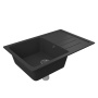 Мойка для кухни оборачиваемая с крылом BAU Stil Black stone 75х50, выпуск с сифоном в комплекте, черный камень