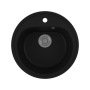 Мойка для кухни BAU Dream Black coal D 44, выпуск с сифоном в комплекте, черный уголь