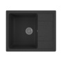 Мойка для кухни оборачиваемая с крылом BAU Stil Black stone 61х50, выпуск с сифоном в комплекте, черный камень