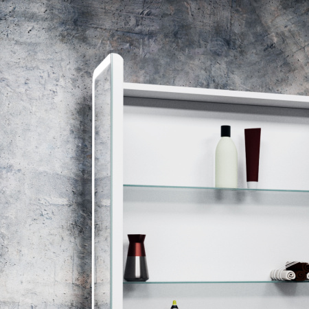 Зеркало-шкаф Bau Stil 70х80, LED подсветка, сенсор, плавное закрывание, оборачиваемый