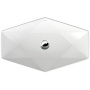 Раковина накладная на столешницу BAU Crystal 64х40, белая + выпуск клик-клак, хром