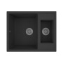 Мойка для кухни оборачиваемая с крылом BAU Stil Black stone 60х50, выпуск с сифоном в комплекте, черный камень