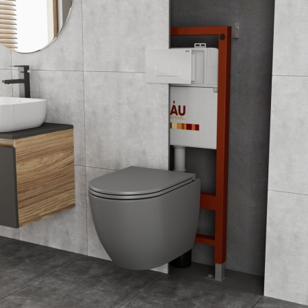 Комплект BAU 6 в 1: инсталляция BAU PRO, унитаз подвесной безободковый торнадо обратного потока Bau Dream 52х36 Hurricane-2, сиденье дюропласт микролифт, кнопка смыва BAU Hotel, белый глянец