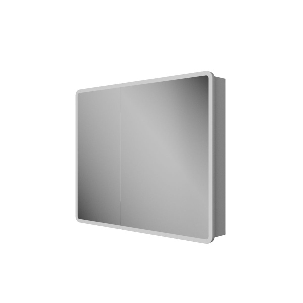 Зеркало-шкаф Bau Stil 100х80, LED подсветка, сенсор, плавное закрывание, оборачиваемый