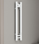 Полотенцесушитель дизайнерский электрический, профильный BAU Stella Square 10х80, 2 коллектора, 1 крючок, белый полуматовый