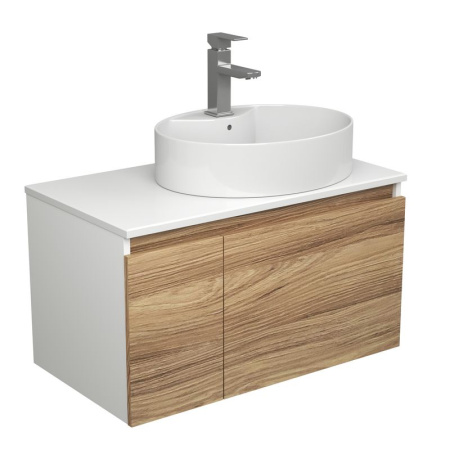 Комплект для ванной, 3 предмета (Тумба подвесная Bau Blackwood 80 + Раковина BAU 51х41, с отв. под см-ль, Смеситель Hotel Still, нерж. сталь)