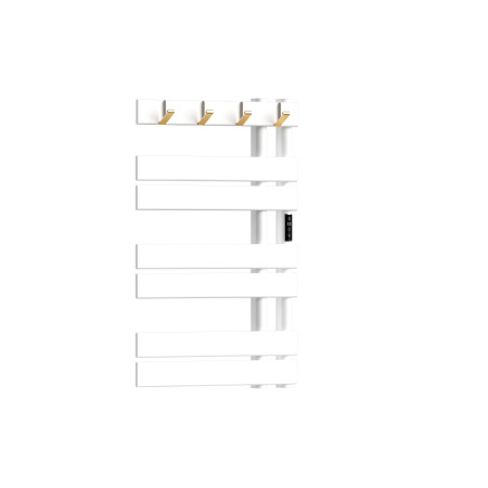 Полотенцесушитель дизайнерский электрический BAU Wind Hook White 80х50, подключение нижнее, белый матовый