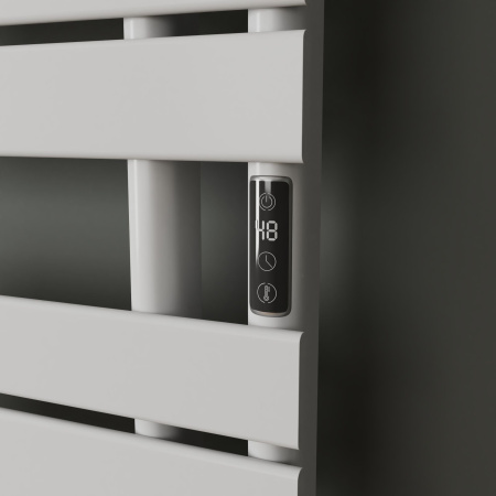 Полотенцесушитель дизайнерский электрический BAU Wind Hook White 80х50, подключение нижнее, белый матовый