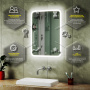Зеркало для ванной с подсветкой Bau Stil 50х70, сенсорная LED на касание, пластиковый защитный корпус