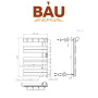 Полотенцесушитель дизайнерский электрический BAU Wind Hook Black 80х50, подключение нижнее, черный матовый