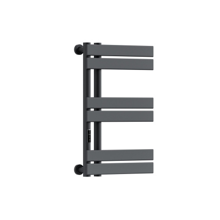 Полотенцесушитель дизайнерский электрический BAU Eastern Wind Gun Grey 80х50, подключение нижнее, темно-серый металлик