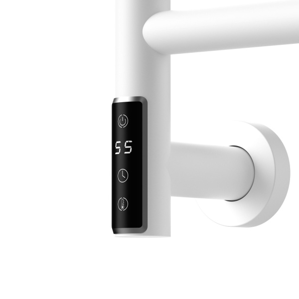 Полотенцесушитель дизайнерский электрический BAU Nimb Elegant White 60х50, подключение нижнее, белый матовый