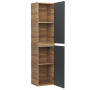 Пенал подвесной Bau Dream Blackwood 35*150, 2 дверцы, универсальный графит